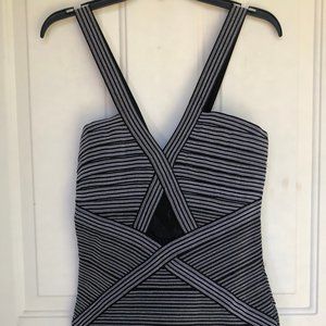 black silver bandage bodycon dress